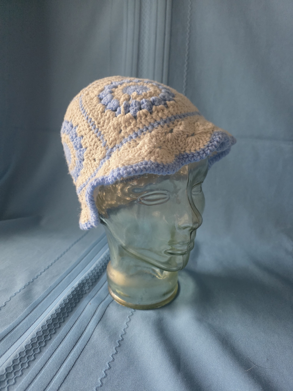Boutique Handmade Sunburst Granny Square Bucket Hat